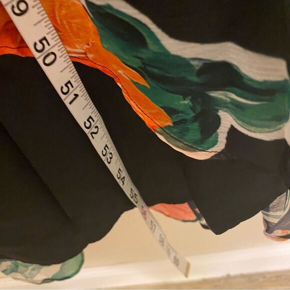 Hope & Ivy Maternity wrap maxi dress in black base floral ruffle lightweight 10 - Picture 13 of 16